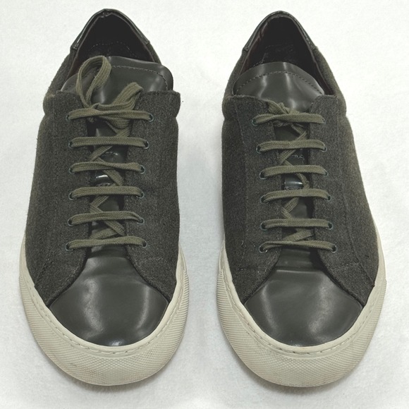 Common Projects Achilles Low Mens Sneakers EU 44 US 11 Olive Green Wool Leather